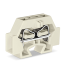 Space-saving, 2-conductor end terminal block; suitable for Ex e II applications; without push-buttons; without protruding snap-in mounting foot; for terminal strips with snap-in mounting feet; 4 mm²; CAGE CLAMP®; 4,00 mm²; light gray