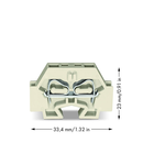 Space-saving, 2-conductor end terminal block; suitable for Ex e II applications; without push-buttons; without protruding snap-in mounting foot; for terminal strips with snap-in mounting feet; 4 mm²; CAGE CLAMP®; 4,00 mm²; light gray