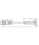 pre-assembled connecting cable; Eca; Plug/open-ended; 3-pole; Cod. A; H05Z1Z1-F 3G 1.5 mm²; 1 m; 1,50 mm²; black