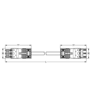 pre-assembled interconnecting cable; Eca; Socket/plug; 3-pole; Cod. A; H05VV-F 3G 1.5 mm²; 5 m; 1,50 mm²; black