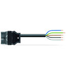 pre-assembled connecting cable; Eca; Plug/open-ended; 5-pole; Cod. L; H05VV-F 5G 2.5 mm²; 3 m; 2,50 mm²; dark gray