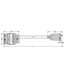 pre-assembled connecting cable; Eca; Plug/open-ended; 5-pole; Cod. L; H05VV-F 5G 2.5 mm²; 3 m; 2,50 mm²; dark gray