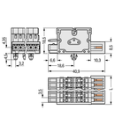 2-conductor combi strip; 100% protected against mismating; Snap-in mounting feet; Locking lever; 1.5 mm²; Pin spacing 3.5 mm; 7-pole; 1,50 mm²; light gray