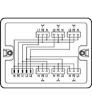 Distribution box; Three-phase to single-phase current (400 V/230 V); 1 input; 6 outputs; Cod. A; MIDI; white