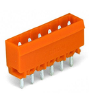 THT male header; 1.0 x 1.0 mm solder pin; straight; Pin spacing 5.08 mm; 19-pole; orange