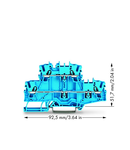 Double-deck terminal block; Through/through terminal block; N/N; without marker carrier; for Ex e II and Ex i applications; for DIN-rail 35 x 15 and 35 x 7.5; 2.5 mm²; Push-in CAGE CLAMP®; 2,50 mm²; blue