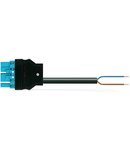 pre-assembled connecting cable; Eca; Plug/open-ended; 5-pole; Cod. I; H05VV-F 2 x 1.5 mm²; 4m; 1,50 mm²; blue