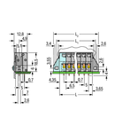 PCB terminal block; push-button; 2.5 mm²; Pin spacing 5 mm; 16-pole; CAGE CLAMP®; clamping collar; 2,50 mm²; gray