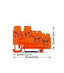 3-conductor sensor/actuator terminal block; with colored conductor entries; 2.5 mm²; CAGE CLAMP®; 2,50 mm²; orange