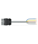 pre-assembled connecting cable; Eca; Plug/open-ended; 5-pole; Cod. B; 1 m; 1,50 mm²; gray