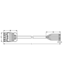 pre-assembled connecting cable; Eca; Plug/open-ended; 5-pole; Cod. B; 1 m; 1,50 mm²; gray