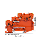 3-conductor sensor/actuator terminal block; for NPN-(low-side) switching actuators; with ground contact; with colored conductor entries; 1 mm²; Push-in CAGE CLAMP®; 1,00 mm²; orange