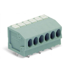 PCB terminal block; push-button; 1.5 mm²; Pin spacing 3.5 mm; 7-pole; Push-in CAGE CLAMP®; 1,50 mm²; gray