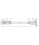 pre-assembled connecting cable; Eca; Plug/open-ended; 3-pole; Cod. A; H05VV-F 3G 1.5 mm²; 1 m; 1,50 mm²; black