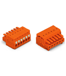 1-conductor female plug; 100% protected against mismating; push-button; 1.5 mm²; Pin spacing 3.81 mm; 20-pole; 1,50 mm²; orange