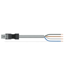 pre-assembled connecting cable; Eca; Socket/open-ended; 4-pole; Cod. B; Control cable 4 x 1.0 mm²; 1 m; 1,00 mm²; gray