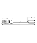 pre-assembled connecting cable; Eca; Socket/open-ended; 4-pole; Cod. B; Control cable 4 x 1.0 mm²; 1 m; 1,00 mm²; gray