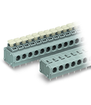 PCB terminal block; push-button; 1.5 mm²; Pin spacing 5/5.08 mm; 8-pole; Push-in CAGE CLAMP®; 1,50 mm²; gray