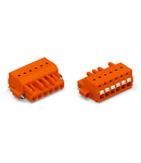 1-conductor female plug; push-button; Screw flange; 2.5 mm²; Pin spacing 5.08 mm; 16-pole; 2,50 mm²; orange