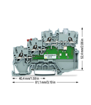 3-conductor actuator supply terminal block; LED (yellow); for NPN-(low-side) switching actuators; with ground connection via push-in type jumper bars; 1 mm²; Push-in CAGE CLAMP®; 1,00 mm²; gray
