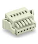 1-conductor female plug; 100% protected against mismating; Locking lever; 0.5 mm²; Pin spacing 2.5 mm; 9-pole; 0,50 mm²; light gray