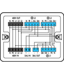 Distribution box; 400 V + DALI; 2 inputs; 5 outputs; Cod. A, I; MINI, MIDI; white