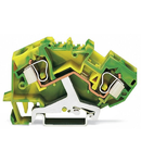 2-conductor ground terminal block; 10 mm²; suitable for Ex e II applications; center marking; for DIN-rail 35 x 15 and 35 x 7.5; CAGE CLAMP®; 10,00 mm²; green-yellow