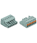 1-conductor female plug; push-button; 2.5 mm²; Pin spacing 5 mm; 10-pole; 2,50 mm²; gray