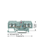 Component terminal block; 4-conductor; LED (red); 24 VDC; for DIN-rail 35 x 15 and 35 x 7.5; 1.5 mm²; CAGE CLAMP®; 1,50 mm²; gray