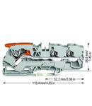 3-conductor through terminal block; with lever and Push-in CAGE CLAMP®; 10 mm²; with test port; side and center marking; for DIN-rail 35 x 15 and 35 x 7.5; Push-in CAGE CLAMP®; 10,00 mm²; gray