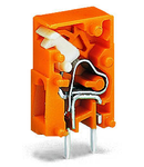 Stackable PCB terminal block; push-button; 2.5 mm²; Pin spacing 5.08 mm; 1-pole; CAGE CLAMP®; 2,50 mm²; orange