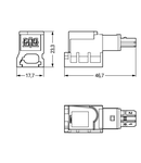 Tap-off module; for flat cable; 2-pole; with cable connection on the output side; light gray