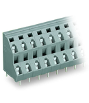 Double-deck PCB terminal block; 2.5 mm²; Pin spacing 7.5 mm; 2 x 8-pole; CAGE CLAMP®; 2,50 mm²; gray