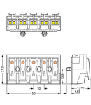 Lighting connector; push-button, external; without ground contact; L´-N´-L-PE-N; 5-pole; Lighting side: for solid conductors; Inst. side: for all conductor types; max. 2.5 mm²; Surrounding air temperature: max 85°C (T85); 2,50 mm²; white