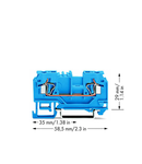 2-conductor through terminal block; 4 mm²; with test port; suitable for Ex i applications; center marking; for DIN-rail 35 x 15 and 35 x 7.5; CAGE CLAMP®; 4,00 mm²; blue