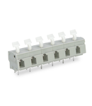 PCB terminal block; push-button; 2.5 mm²; Pin spacing 10/10.16 mm; 5-pole; CAGE CLAMP®; commoning option; 2,50 mm²; gray