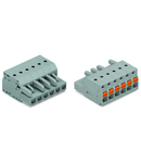 1-conductor female plug; push-button; 2.5 mm²; Pin spacing 5 mm; 9-pole; 2,50 mm²; gray