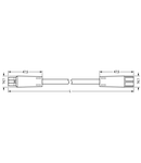 pre-assembled interconnecting cable; Eca; Socket/plug; 2-pole; Cod. E; J-Y(ST)Y…LG 2x2x0.8; 3 m; green