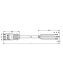 pre-assembled connecting cable; Eca; Plug/open-ended; 3-pole; Cod. A; H05VV-F 3G 1.5 mm²; 4m; 1,50 mm²; black
