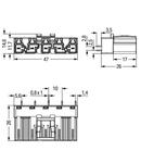 Plug for PCBs; straight; 5-pole; Cod. I; blue