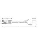 pre-assembled interconnecting cable; Plug/SCHUKO coupler; 3-pole; Cod. A; H05VV-F 3G 1.5 mm²; 7 m; 1,50 mm²; black