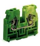 2-conductor end terminal block; without push-buttons; with fixing flange; for screw or similar mounting types; Fixing hole 3.2 mm Ø; 2.5 mm²; CAGE CLAMP®; 2,50 mm²; green-yellow