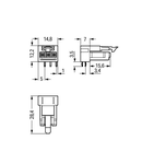 Socket for PCBs; angled; 3-pole; Cod. B