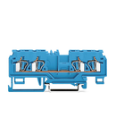 4-conductor through terminal block; 4 mm²; with test port; suitable for Ex i applications; center marking; for DIN-rail 35 x 15 and 35 x 7.5; CAGE CLAMP®; 4,00 mm²; blue