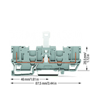 2-pin disconnect carrier terminal block; with 2 jumper positions; for DIN-rail 35 x 15 and 35 x 7.5; gray