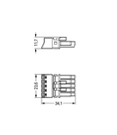 Socket; 5-pole; Cod. B; 1,50 mm²; gray