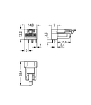 Socket for PCBs; angled; 3-pole; Cod. A