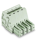 1-conductor female plug; 100% protected against mismating; Gripping plate; 10 mm²; Pin spacing 7.62 mm; 4-pole; 10,00 mm²; light gray