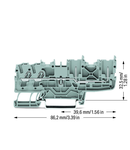 2-conductor/2-pin carrier terminal block; suitable for Ex nA applications; for DIN-rail 35 x 15 and 35 x 7.5; 2.5 mm²; Push-in CAGE CLAMP®; 2,50 mm²; gray