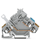 2-conductor actuator terminal block; with colored conductor entries; 2.5 mm²; CAGE CLAMP®; 2,50 mm²; gray